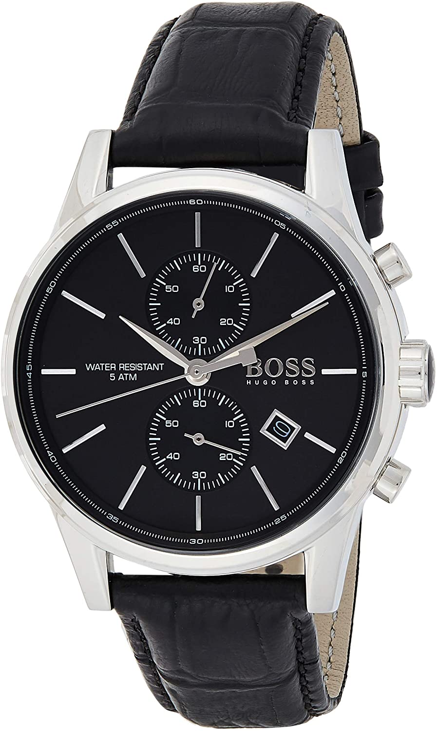 Hugo Boss Jet Black Dial Leather Strap Men s Watch 1513279 Watches of America