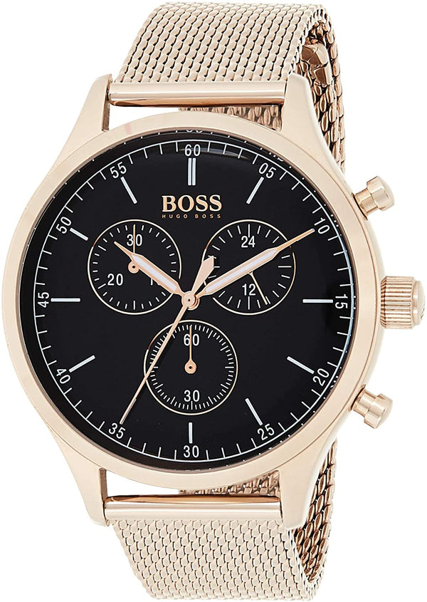 Hugo Boss Men's Companion Rose Gold-Tone Steel Bracelet Watch  HB1513548 - Watches of America