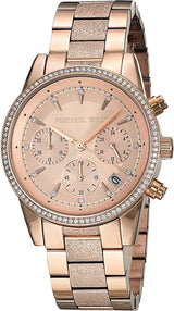 Michael Kors Ritz Chronograph Rose Gold Tone Women's Watch MK6598 - Watches of America