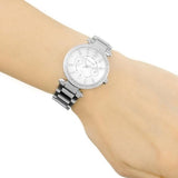 Reloj Michael Kors Parker multifunción plateado para mujer MK5615