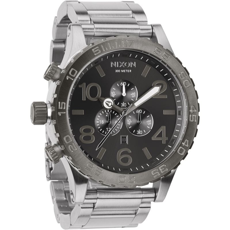 Nixon 51-30 Chrono Silver Gunmetal Men's Watch A083-1762 – Watches