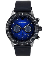Emporio Armani Chronograph Black Leather Men's Watch AR11522 - Watches of America