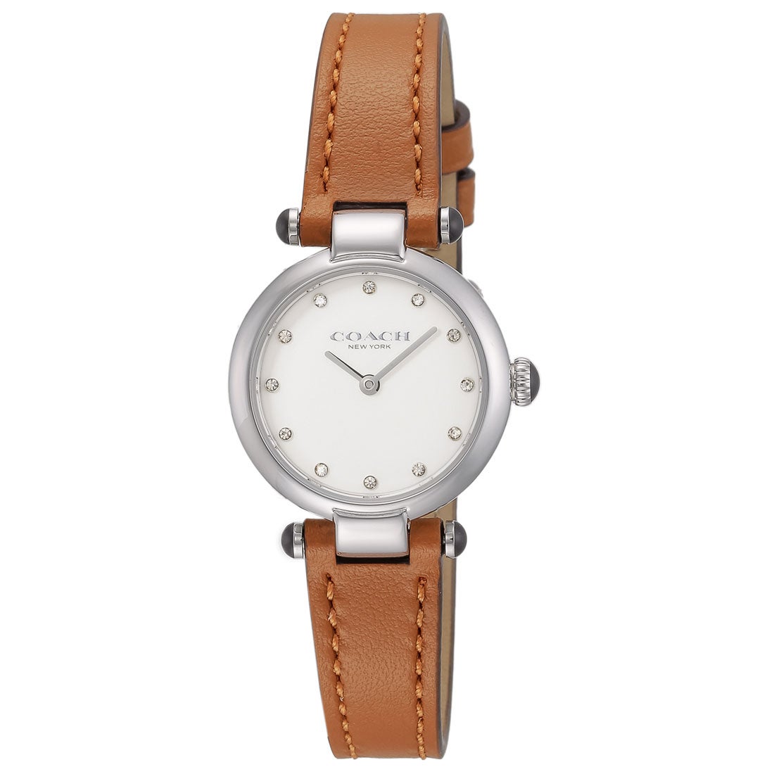 Coach Cary Chalk Brown Leather Strap Women's Watch 14504016