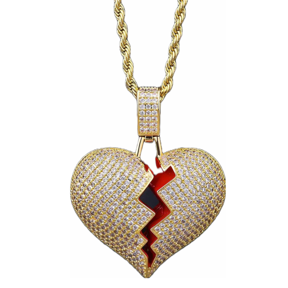 Broken heart 2025 gold necklace