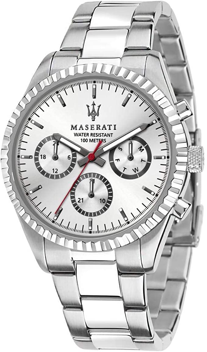 yo Gaviota maleta Reloj Maserati Plata Acero Inoxidable Cuarzo Hombre R8853100018 – Watches  of America