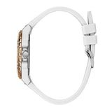 Guess Limelight Crystal White Dial White Silicone Ladies Watch W1053L2