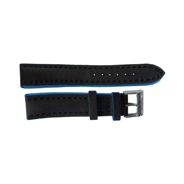 Breitling Black Leather Strap with Blue Trimming and a Stainless Steel Tang Buckle 22-20mm#227X - Watches of America