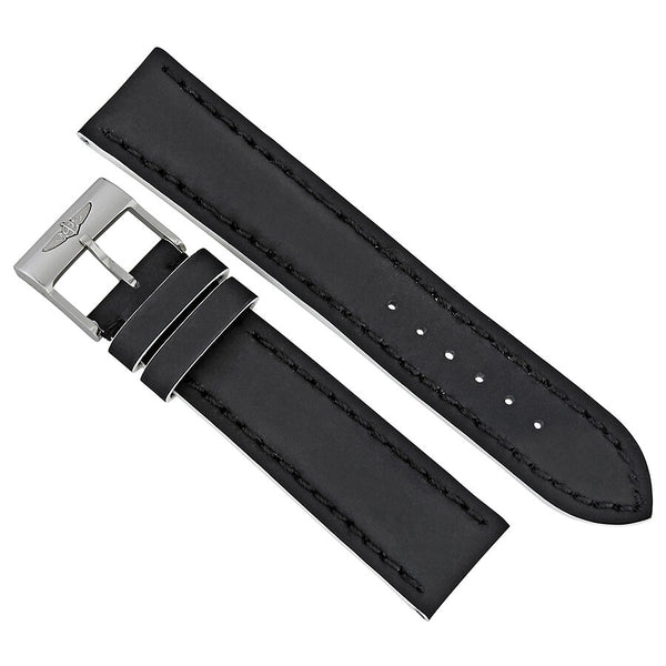 Breitling Black Leather Watch Band Strap 22mm - 20mm #226X-A20BASA.1 - Watches of America