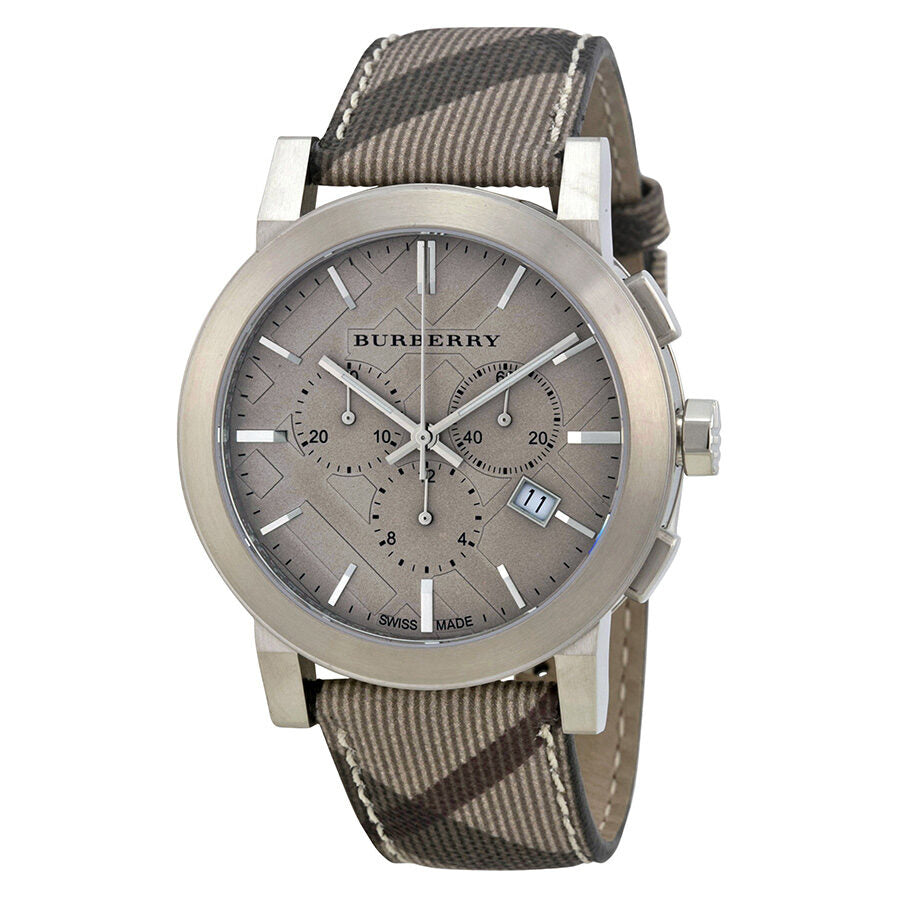 Burberry chronograph deals check strap watch