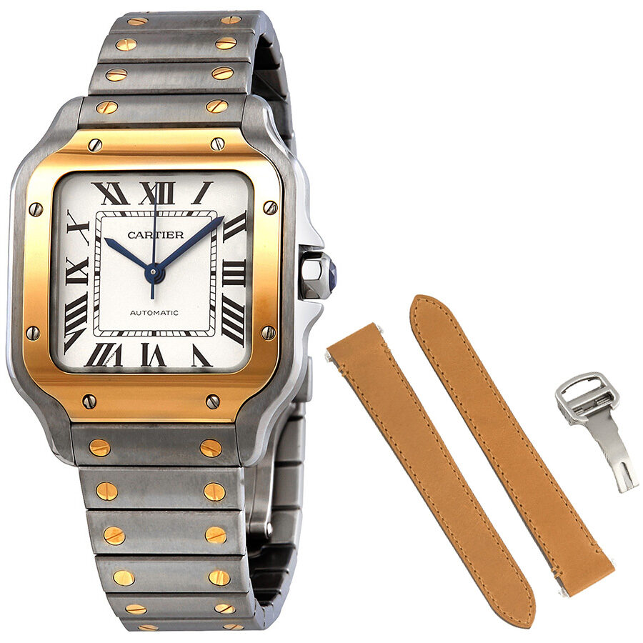Cartier Santos Automatic Steel and 18kt Yellow Gold Men's Watch