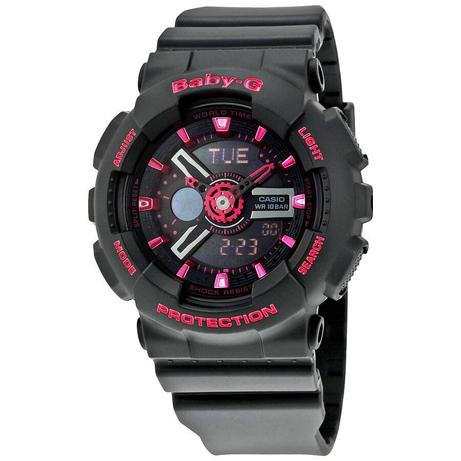 Casio Baby-G Analog-Digital Display Black Dial Ladies Watch BA-111-1ACR#BA111-1ACR - Watches of America