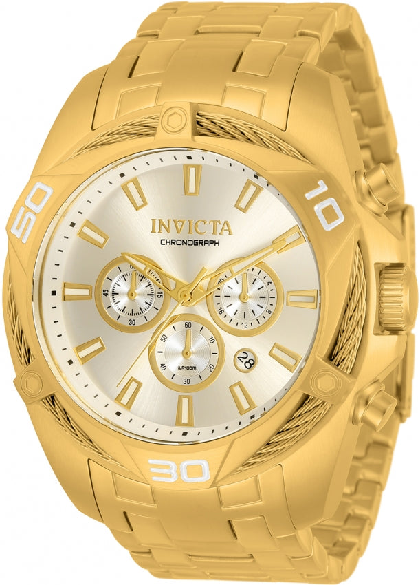 Invicta Bolt Cronógrafo Cuarzo Esfera Dorada Reloj Hombre 34123