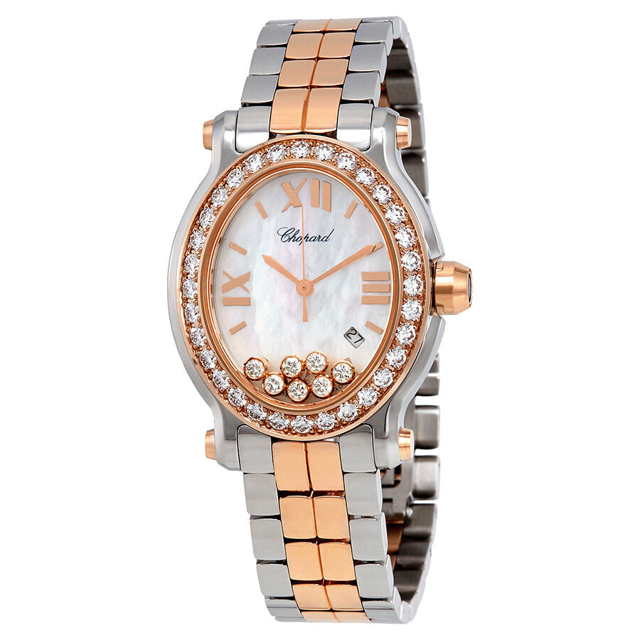 Chopard Happy Sport Oval Diamond 18kt Rose Gold y acero inoxidable