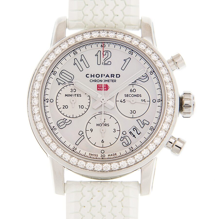 Chopard 手巻き時計 ホワイト Chopard Mille Miglia Chronograph Automatic Diamond White