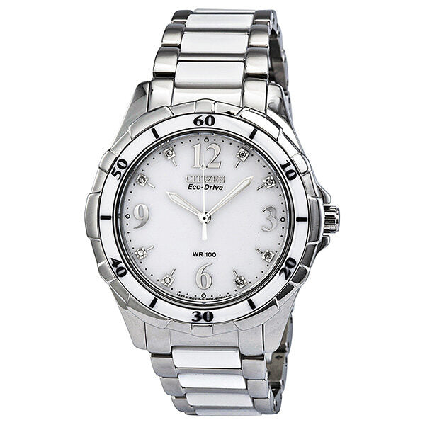 Citizen eco drive white ceramic clearance watch