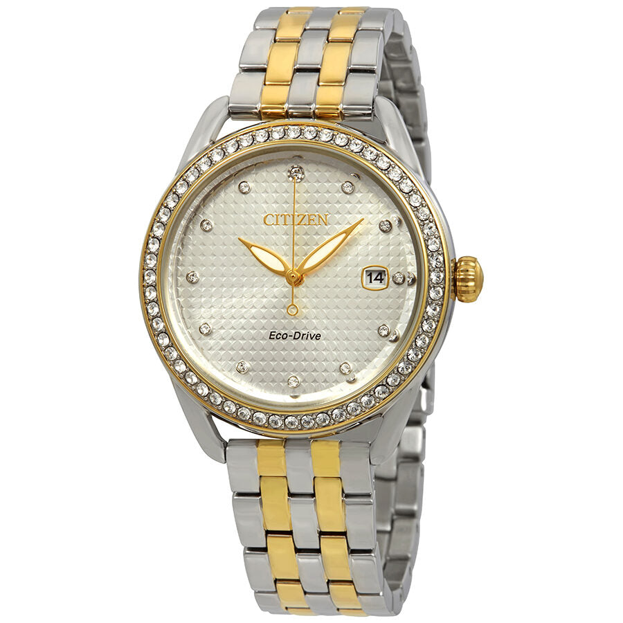 Citizen LTR Crystal Silver Dial Two-tone Ladies Watch FE6114