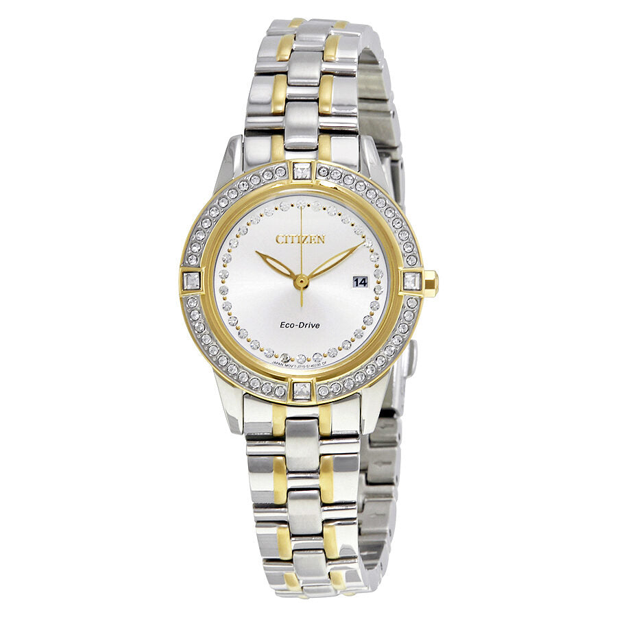 Citizen Silhouette Crystal Eco Drive Two tone Ladies Watch FE