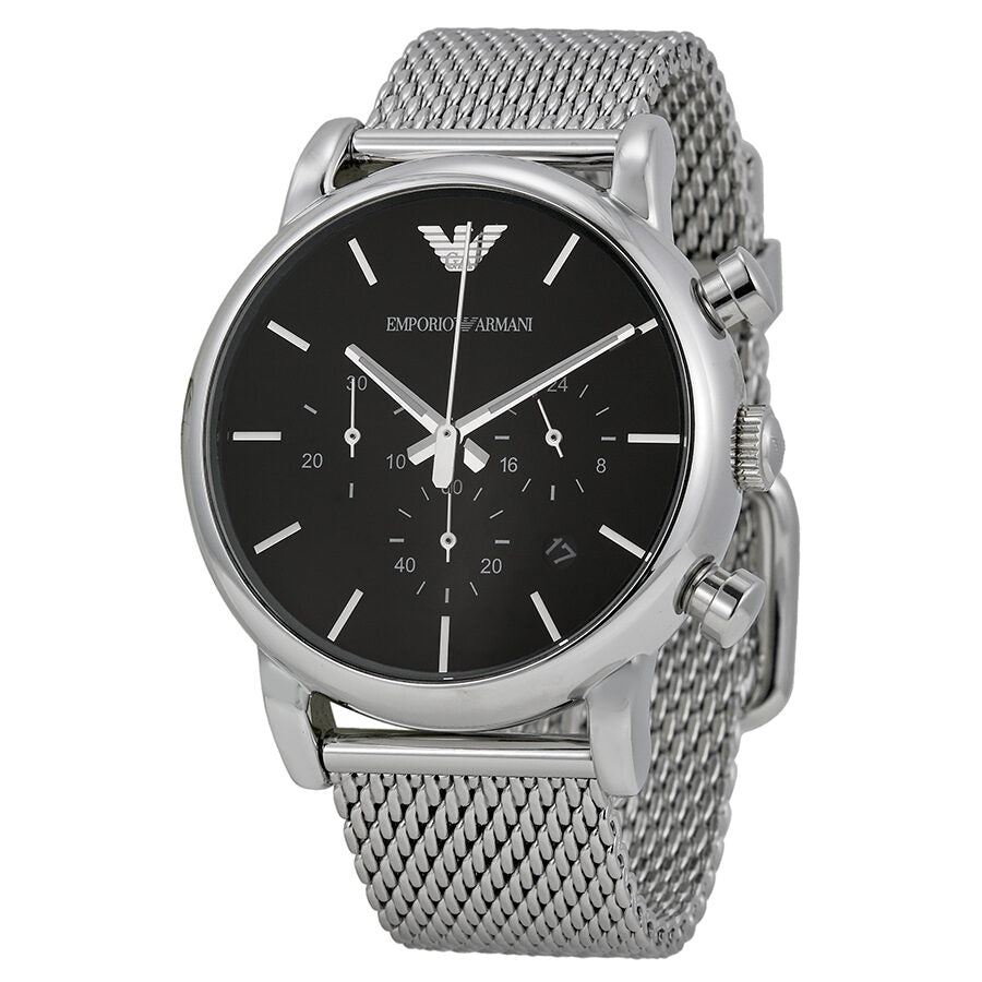 Emporio Armani Classic Chronograph Black Dial Steel Men\'s Watch AR1811 –  Watches of America