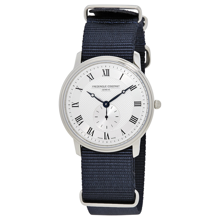 Frederique Constant Slimline Canvas Silver Dial Unisex Watch FC