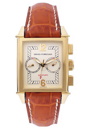 Girard Perregaux Vintage 1945 18kt Yellow Gold Tan Leather Men s