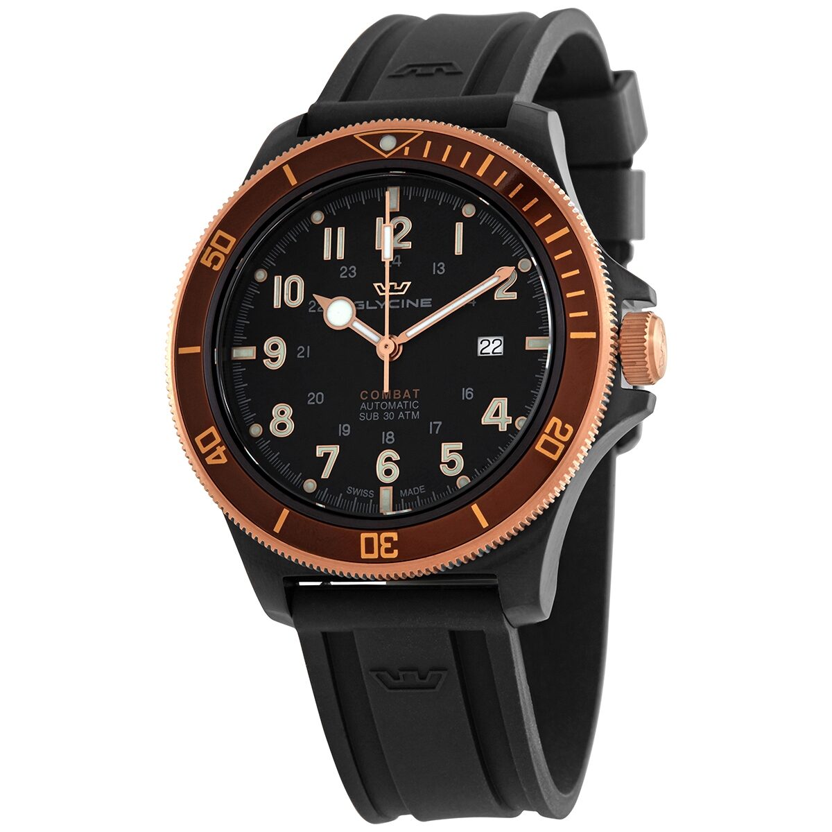 Glycine Combat Sub 46 Automatic Black Dial Men s Watch GL0278