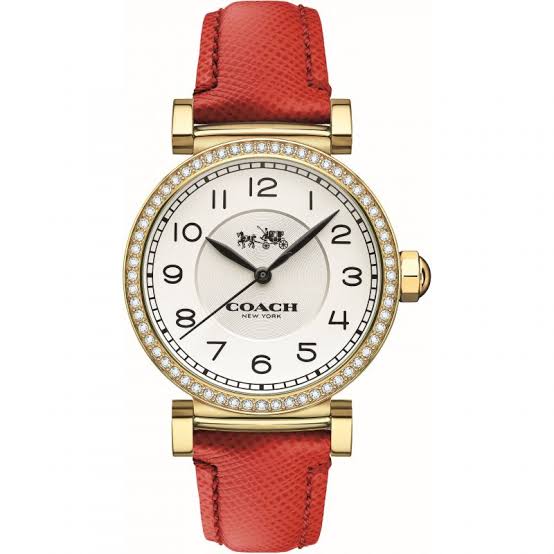 Coach Madison White Dial Red Leather Strap Ladies Watch