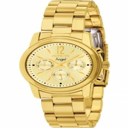 Invicta Angel Chronograph Gold Dial Gold-tone Ladies Watch #12551 - Watches of America