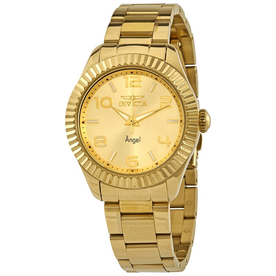 Invicta Angel Gold Dial Yellow Gold plated Ladies Watch 27460 Watches of America