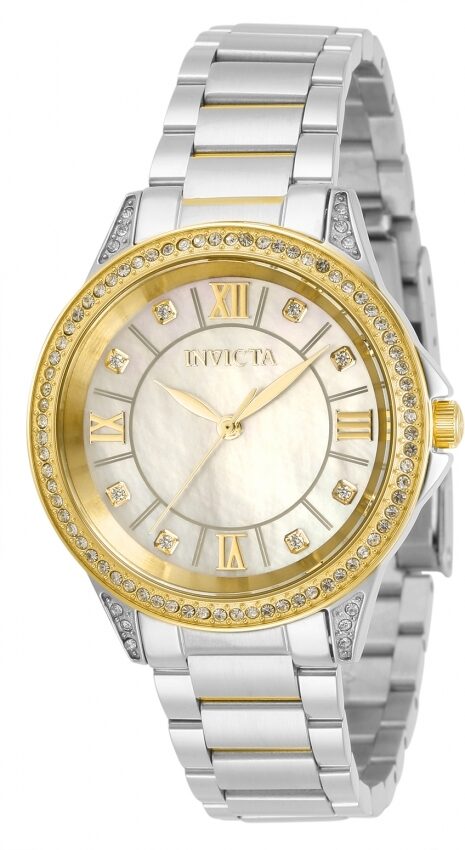Invicta Angel Quartz Crystal White Dial Ladies Watch #30931 - Watches of America