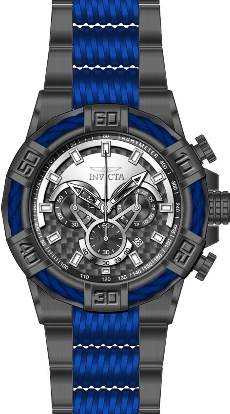 Invicta Bolt Chronograph Gunmetal Glass Fiber Dial Men's Watch #25766 - Watches of America