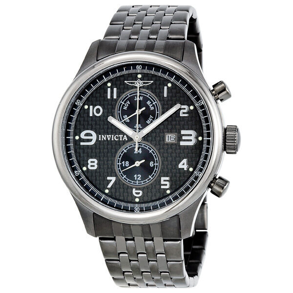 Invicta II Collection Dual Time Black Dial Watch #0368 - Watches of America