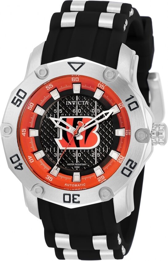 Invicta NFL Cincinnati Bengals Automatic Orange and Black Dial Ladies Watch #33055 - Watches of America