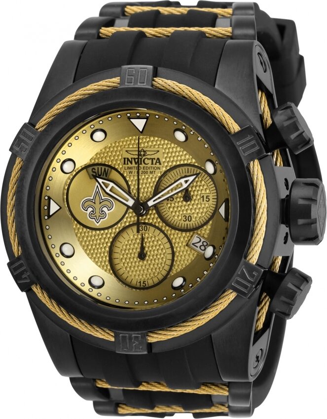 Invicta NFL New Orleans Saints Chronograph Quartz Gold Dial Men's Watch  30244 – Watches of America