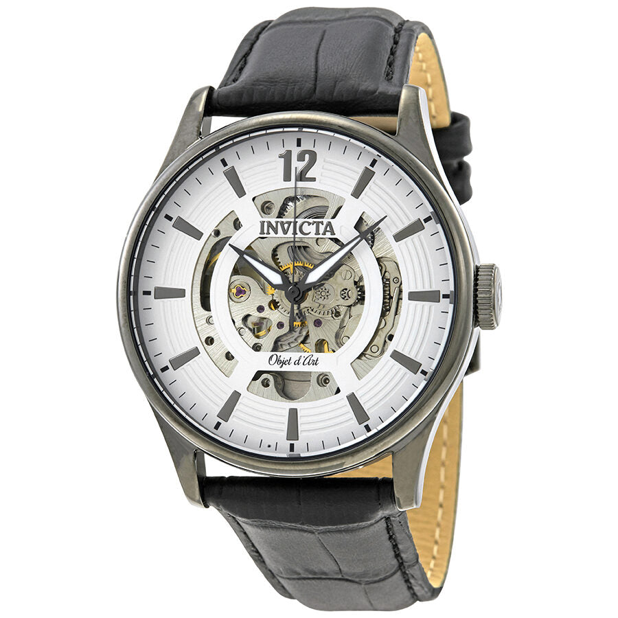 Invicta Objet D Art Automatic White Skeleton Dial Men's Watch