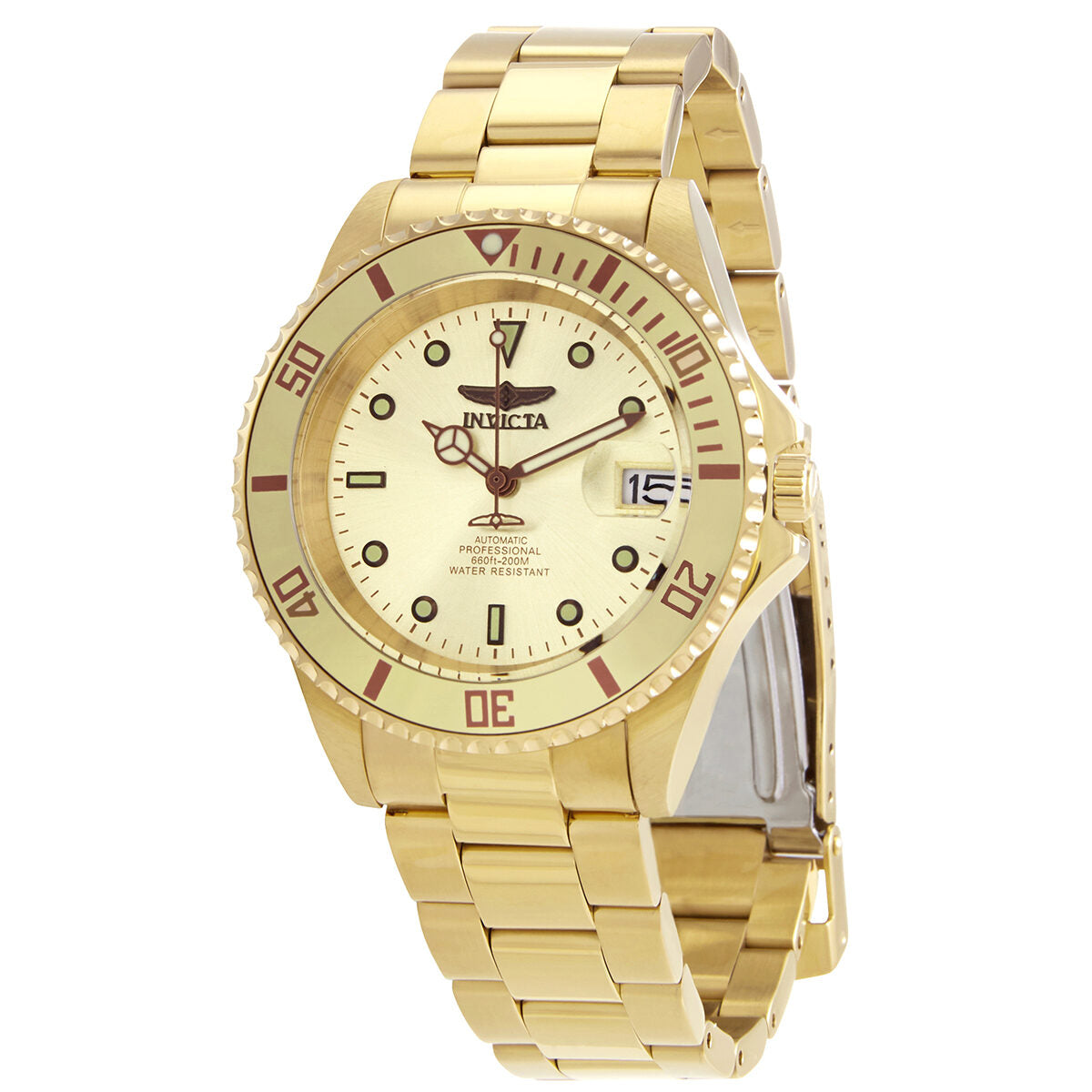 Perth Apparatet lade Invicta Pro Diver Automatic Gold Dial Men's Watch 24762 – Watches of America