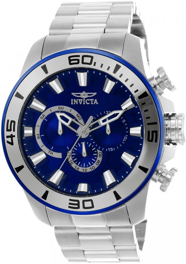Invicta Pro Diver Blue Dial Chronograph Men's Watch #22586 - Watches of America