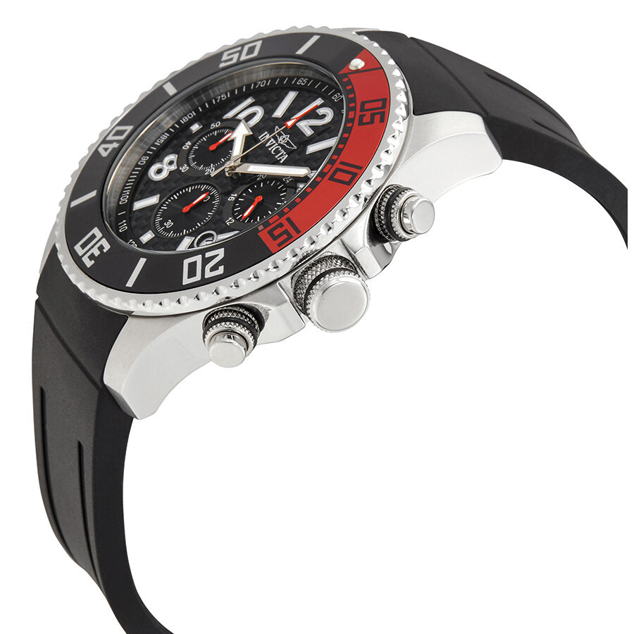 Invicta Pro Diver Chronograph Black Carbon Fiber Dial Coke Bezel Men's Watch #13727 - Watches of America #2