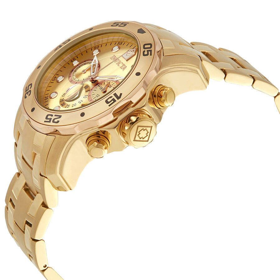 Invicta Pro Diver Chronograph Champagne Dial Gold-plated Men's Watch #80071 - Watches of America #2