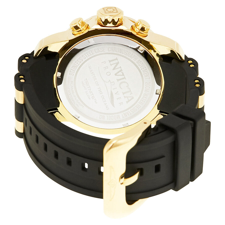 Invicta Pro Diver Chronograph Gold Dial Black Rubber Men's Watch 178841#17881 - Watches of America #3