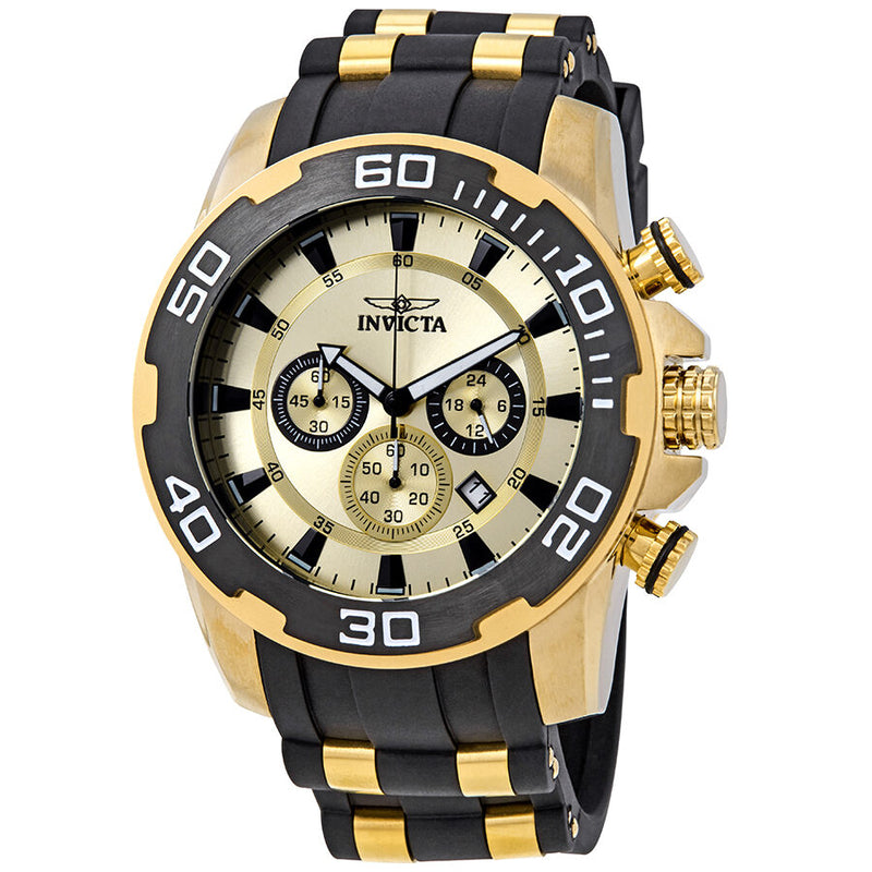Invicta Pro Diver Chronograph Gold Dial Men's Watch #22346 - Watches of America
