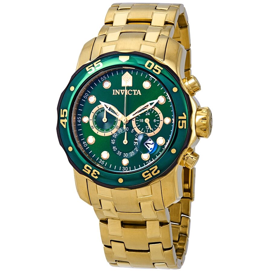 Green invicta mens watch best sale