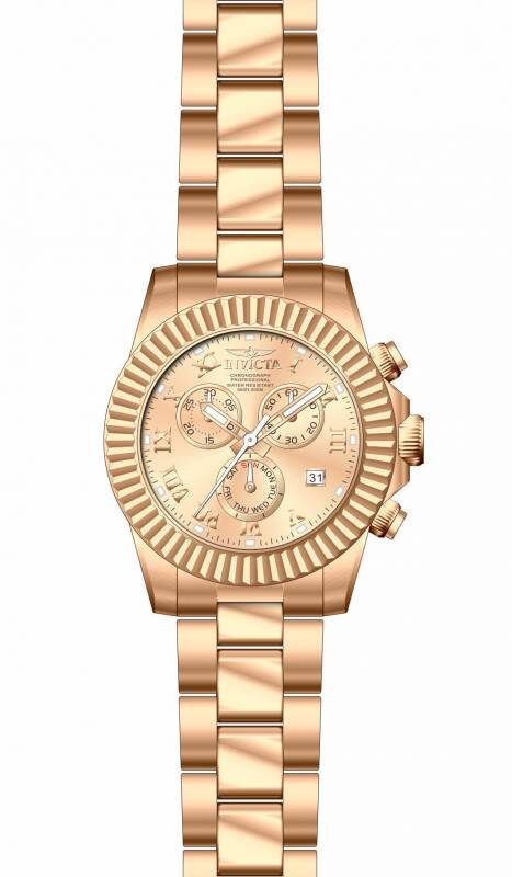 Invicta Pro Diver Chronograph Rose Dial Rose Gold-tone Ladies Watch #18959 - Watches of America