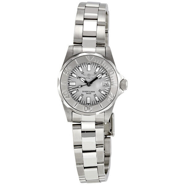 Invicta Pro Diver Light Gray Dial Stainless Steel Ladies Watch #7066 - Watches of America
