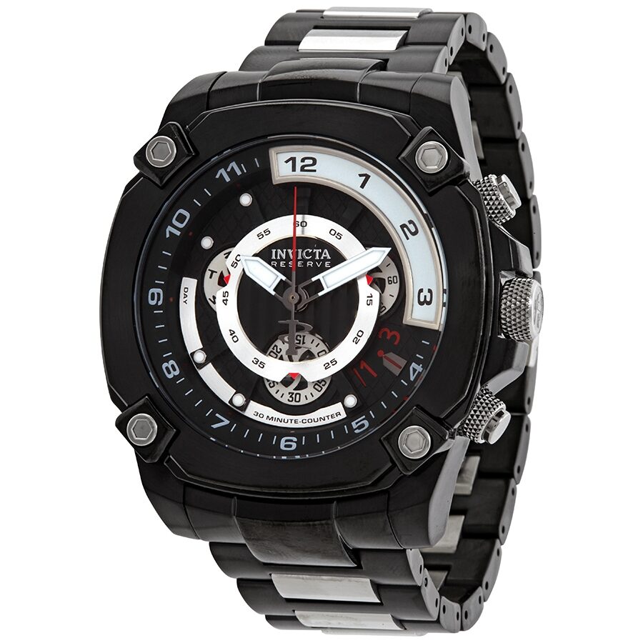 Black invicta reserve watch sale