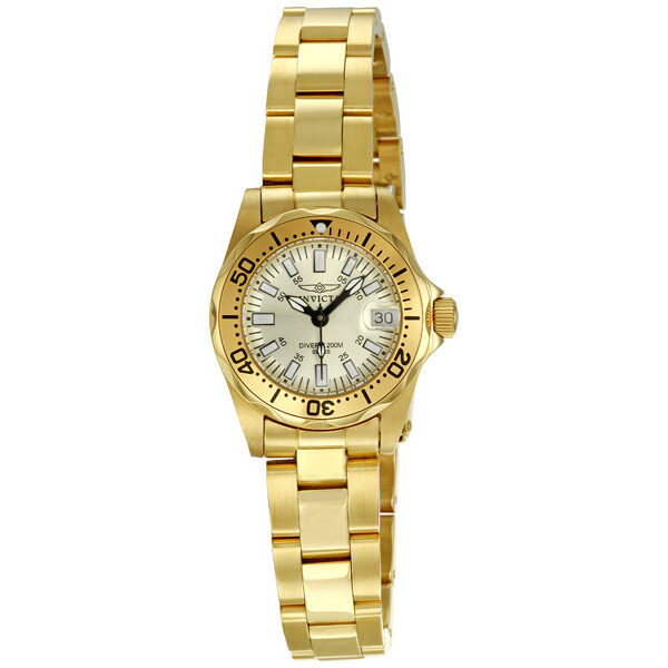 Invicta Sapphire Diver Champaign Dial Gold-tone Ladies Watch #7065 - Watches of America