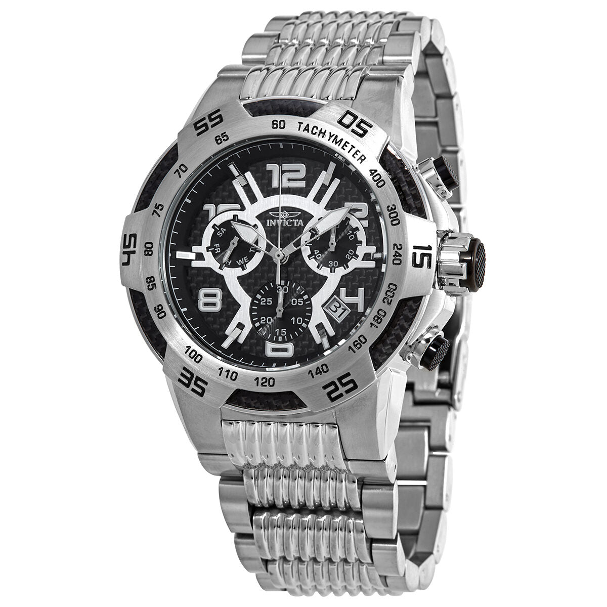 Invicta Speedway Chronograph Black Carbon Fiber Dial Men's Watch #25285 - Watches of America