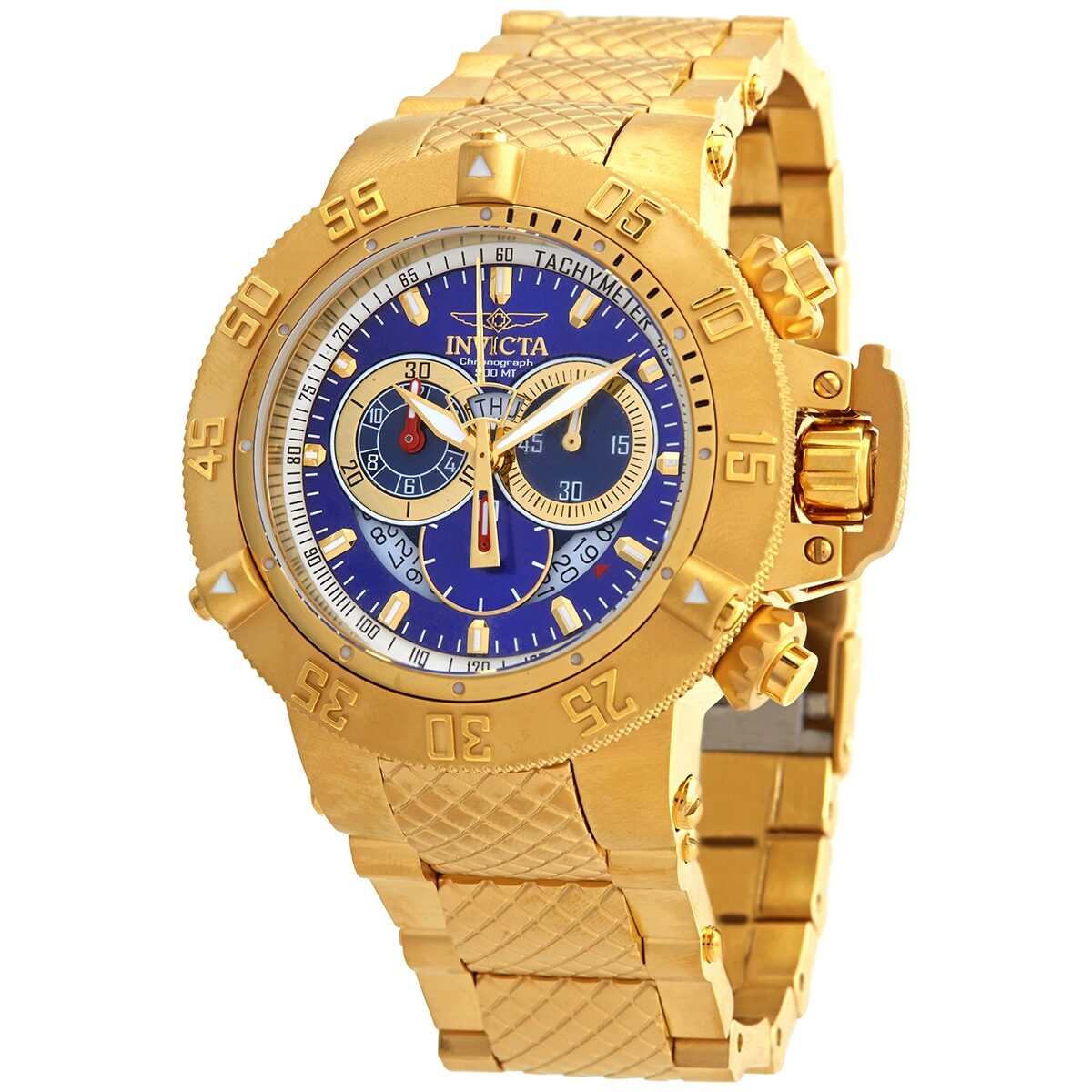 Invicta Subaqua Chronograph Men's Blue Dial Gold-plated Men's Watch #5404 - Watches of America
