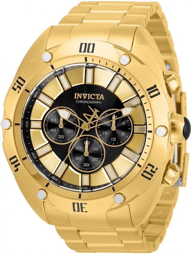 Invicta Venom Chronograph Quartz Black and Gold Dial Men's Watch #33744 - Watches of America