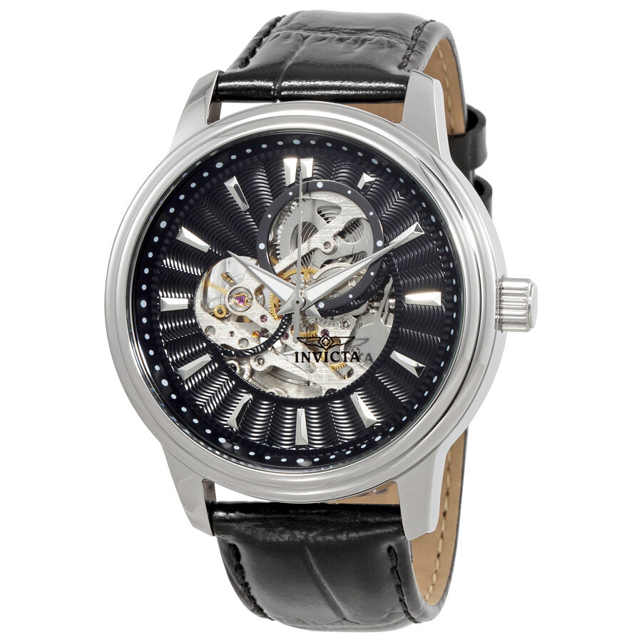 Invicta Vintage Automatic Black Skeleton Dial Men's Watch #22577 - Watches of America