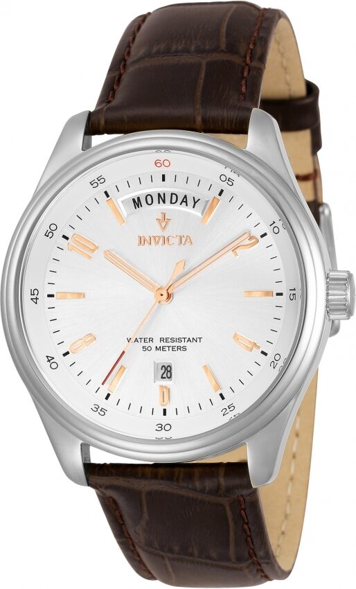Invicta Vintage Quartz Silver Dial Brown Leather Men s Watch 31254 Watches of America